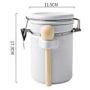 Creative Ceramic Large Sealed Cans With Lid Storage Tank Tea Cans Food Storage Bottle Grain Box Jars Canister Kitchen Stuff,L With Spoon