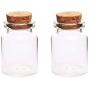 2Pcs 3040Mm 15Ml Glass Bottles Wishing Bottle Empty Sample Storage Jars With Cork Stoppers Home Storage Organization