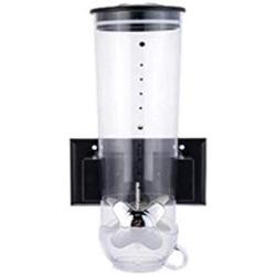 JIJIKOKO Kitchen Cereal Dispenser Wall Mounted Rice Jar Dry Food Snack Grain Canister Plastic Storage Nuts Storage Cereal Grain Box Large Capacity (Black)