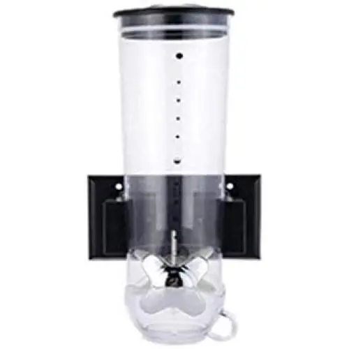 JIJIKOKO Kitchen Cereal Dispenser Wall Mounted Rice Jar Dry Food Snack Grain Canister Plastic Storage Nuts Storage Cereal Grain Box Large Capacity (Black) JIJIKOKO Kitchen Cereal Dispenser Wall Mounted Rice Jar Dry Food Snack Grain Canister Plastic Storage Nuts Storage Cereal Grain Box Large Capacity (Black)