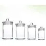 TOPBATHY 4er Set Tragbarer Glas-Lebensmittellagerbehälter mit Dichtung/Lebensmittellagerbehälter, für Tee, Kaffee, Gewürze und mehr – 0,16L + 0,4L + 0,75L + 1,2L