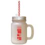 Red Pledge Allegiance Flag United States Americ#1 Frosted Glass Mason Jar With Straw