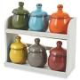 Villa dEste Home Tivoli Jars with Stand, Ceramic, Multicoloured, One Size