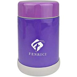 Thermos for Kids by Fenrici, 10 oz, No Plastic Contact with Hot Food, Hot or Cold Food Lunch Container for Kids, BPA-Free, Double-Wall, Durable Stainless Steel Vacuum Insulated Food Jar, Purple