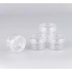 50Pcs 5g/5ml Clear Plastic Round Pot Jars Empty Sample Containers with Lids Small Tiny Bottle Travel Bottle Makeup Dispenser Holders for Lotion Eye Shadow Eye Cream Lip Balms Nail Art Jewelry