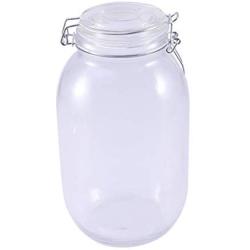 TOPBATHY 1 Pc Premium Durable Clear Seal Jar Glass Jars with Stainless Steel Lids Storage