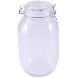 TOPBATHY 1 Pc Premium Durable Clear Seal Jar Glass Jars with Stainless Steel Lids Storage