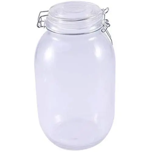 TOPBATHY 1 Pc Premium Durable Clear Seal Jar Glass Jars with Stainless Steel Lids Storage