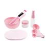 Nine pieces package Plastic Makeup Beauty Kit Tools Reusable Include Face-pack Brush Bowl Spatula Stirrer Measuring Spoon Face Wash Sponge Spray Bottle for DIY Facial Care Accessories