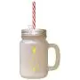 Gelber Weihnachtsbäume Stil 2 Frost Glas Mason Jar Mit Stroh