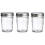 Deco Wood - 6pc Glass Mason Jar With Lid Wedding Shower Baby Food Canned Spices Half Needle 11.8 x8.6cm - Boxes Jars Bottles Jars Boxes Glass Honey Mason Sunglass Women Storage Free Bottle