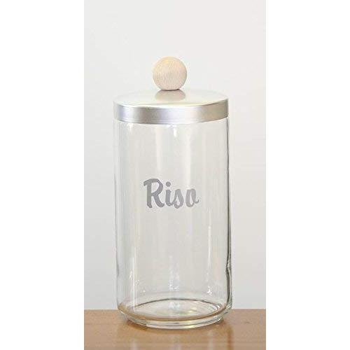 Italo Ottinetti Glass Jar Dull Aluminium Lid Wooden Knob 1.5 Litre Ri, Metallic, one Size