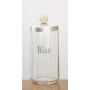Italo Ottinetti Glass Jar Dull Aluminium Lid Wooden Knob 1.5 Litre Ri, Metallic, one Size