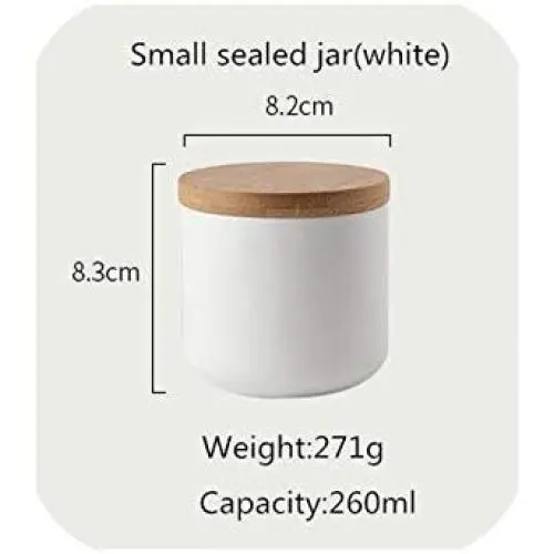 260Ml/800Ml/1000Ml Sealed Ceramic Storage Jar With Bamboo Lid Spices Tank Container Kitchen Food Bottle Coffee Tea Caddy,S Sealed Jar-White 260Ml/800Ml/1000Ml Sealed Ceramic Storage Jar With Bamboo Lid Spices Tank Container Kitchen Food Bottle Coffee Tea Caddy,S Sealed Jar-White