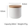 OnePine 260ml/9 oz Air Tight Jars Ceramic Storage Containers with Airtight Seal Bamboo Lids Kitchen Canisters for Tea Sugar Coffee Spice Seasoning and More