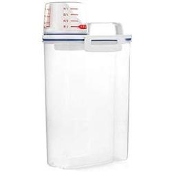 Plastic Cereal Containers with Lids, 2L Airtight Dry Food Storage Containers, BPA Free Large Kitchen Pantry Storage Container for Flour, Snacks, Nuts (Clear)
