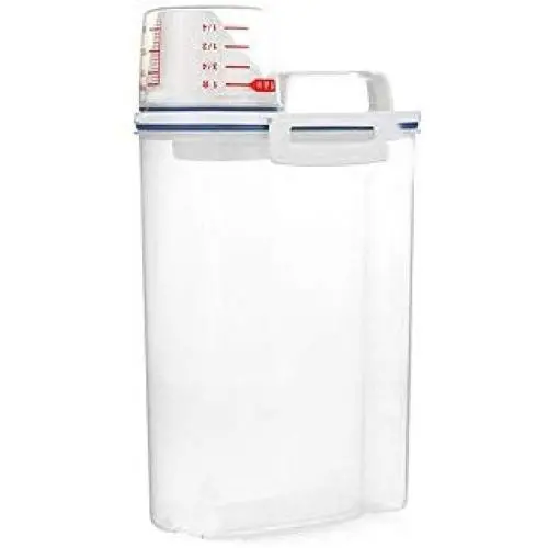 Klare Plastik-Müsli-Behälter mit Deckeln, 2L Luftdichte Trocken Lebensmittelbehälter, BPA-frei, Große Küchenschrank-Lagerbehälter für Mehl, Snacks, Nüsse