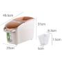 D.Roc Home Transparent flip Rice Bucket 25kg Kitchen Storage Box Household Sealed Moisture-Proof Insect-Proof Plastic Rice jar