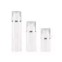 3er Set 15 ml 0,5 oz Weißer Airless Pump Press Flasche mit Silber Coil Transparenter Deckel Leere Wiederbefüllbare Tragbare Gürtelschnalle PP Behälter Creme Emulsion Serum Essenz Make-up Behälter Dose