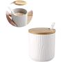 TNKML Ceramic Seasoning Jar Seasoning Storage Container With Bamboo Lid Salt Shaker Sugar Jar Flavoring Jar Spice Container