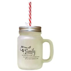 Black Family Like Branches On Tree Grow Different #2 Frosted Glass Mason Jar With Straw