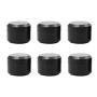 6PCS 5ml/0.2oz Empty Refill Black Plastic Double Layer Cosmetic Sample Jar Pots Eyshadow Packing Storage Container With Black Screw Lid for Travel Make Up Cream Lotion Nails Powder