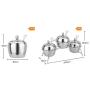 DUDDP Storage Spice lar set Stainless Steel Spice Jars Set,Seasoning Containers with 3 Jars,3 Serving Spoons? Includes Space-Saving Spice Rack (Silver),Kitchen supplies
