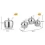 Ensemble de bocaux à épices en acier inoxydable DUDDP, contenants pour assaisonnements avec 3 bocaux, 3 cuillères à servir. Inclut une étagère à épices gain de place (Argent), fournitures de cuisine. Ensemble de bocaux à épices en acier inoxydable DUDDP, contenants pour assaisonnements avec 3 bocaux, 3 cuillères à servir. Inclut une étagère à épices gain de place (Argent), fournitures de cuisine.