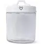 Klare, breite, mundoffene Glasbehälter, 1 Gallon Fassungsvermögen, mit doppelwandigem weißem Porzellan Deckel von PotteryLove (für Zucker)