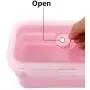 3 Pcs Silicone Food Storage Containers, Portable Folding Lunch Box Space Saving BPA Free Microwave Freezer Dishwasher Safe Leak Proof Perfect 3 Pcs Silicone Food Storage Containers, Portable Folding Lunch Box Space Saving BPA Free Microwave Freezer Dishwasher Safe Leak Proof Perfect