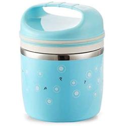 Thermos Food Jar 950ML Thermos Stainless Food Flask,Leakproof Insulated Food Containers,Air Vent, Handle (Color : Blue, Size : No-Bag)