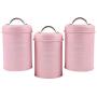 Serenable Food Storage Jar Set (3-Pack), Food Storage Jar with Airtight Seal Natural Bamboo Lid - Galvanized Iron Food Storage Canister for Tea, Coffee, Spice