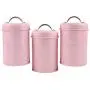 joyMerit 3-Pack Kitchen Canister Set With Airtight Lid For Food Storage, Store Coffee, Sugar, Tea, Spices, Dry Food and More (Pink Color)