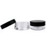 50 Jars Beauticom 3 Grams / 3ml Premium Quality Round Clear Jar with Lid for Cosmetics, Lotion, Cream, Make Up, Bead, Charm, Rhinestone, Accessories and Much More! (Black Lid)
