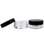 (25 Pcs) Beauticom 3G/3ML Round Clear Jars with Black Lids for Lotion, Creams, Toners, Lip Balms, Makeup Samples - BPA Free