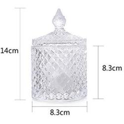 European Color Crystal Glass Storage 600ML Canned Sugar Cans Diamond Candy Box Cotton Swab Box Cotton Pad Household Storage,A