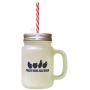 Navy Peachy Keen Jelly Bean Frosted Glass Mason Jar With Straw