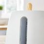 TOWER T826031W Kitchen Storage Canisters, Scandi Range, Robust ABS Body, Anti Slip Base, Matte with Wood Effect Accents, White, 3-Piece