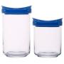 YTF-Snack sealed cans, lead-free transparent food storage container, blue 2 piece set
