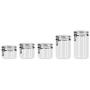 Oggi 9322 5-Piece Acrylic Canister Set with Airtight Clamp Lids-Food Storage Container