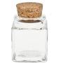 Viva housewares Spice jar Made of Glass with Cork Stopper, usable as Glass Jars and Storage tins for Spices, Salt, etc, Glass, Yellow, 50 ml
