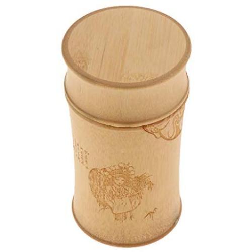 joyMerit Wooden Bamboo Jar Lided Canister For Bathroom & Kitchen Teaware Food Storage - g