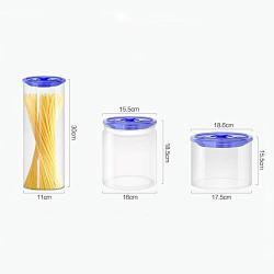 LOCGFF 3 Pack Glass Storage Jars with Sealed Lids, Bpa Free High Borosilicate Glass Cookies Jars, for Candy, Cookie, Rice, Sugar, Flour, Pasta, Nuts