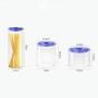 LOCGFF 3 Pack Glass Storage Jars with Sealed Lids, Bpa Free High Borosilicate Glass Cookies Jars, for Candy, Cookie, Rice, Sugar, Flour, Pasta, Nuts