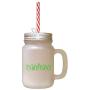 Green Have Twinkle, Jingle, Rangy Ding, Christmas Frosted Glass Mason Jar With Straw