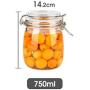Kitchen Food Storage Jar Airtight Food Storage Storage Jar 5 Round Lead-Free Glass Spice Bottles With Transparent Glass Lids Stainless Steel Buckle Airtight Dry Food Storage Spice Container Set