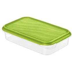 Rotho &quotRondo Fridge Storage Container Square Plat, Apple Green/Transparent, 1 Litre
