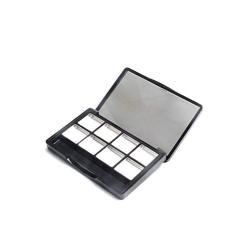 Empty Eye Shadow Palette Container Lipstick Cosmetic Cream Tray Multi-lattice Mini Holder Case Makeup Loose Powder Organizer Sample Small Box Mirror Snap Closure Metal Black Case Travel Useful Tool