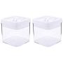 Hemoton 2pcs Plastic Containers With Lids,Plastic Storage Jars Round Containers Organizer for Nuts Tea Spice Dry Food(0.9L)