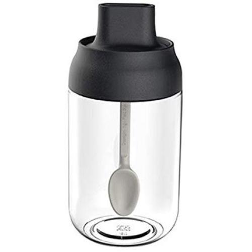 ballboU250ml Kitchen Spice Jar Seasonning Condiment Salt Pepper Storage Jar with Spoon Lid